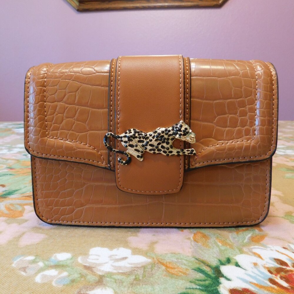 Topshop - Faux Alligator Leather Brown Waist Belt Bag with Leopard - NWT